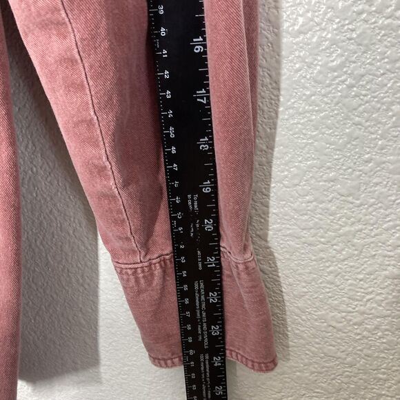 Wrangler Shirt Mens 15.5-35 Medium Pink red Denim Western Snap Long Sleeve - Picture 7 of 16